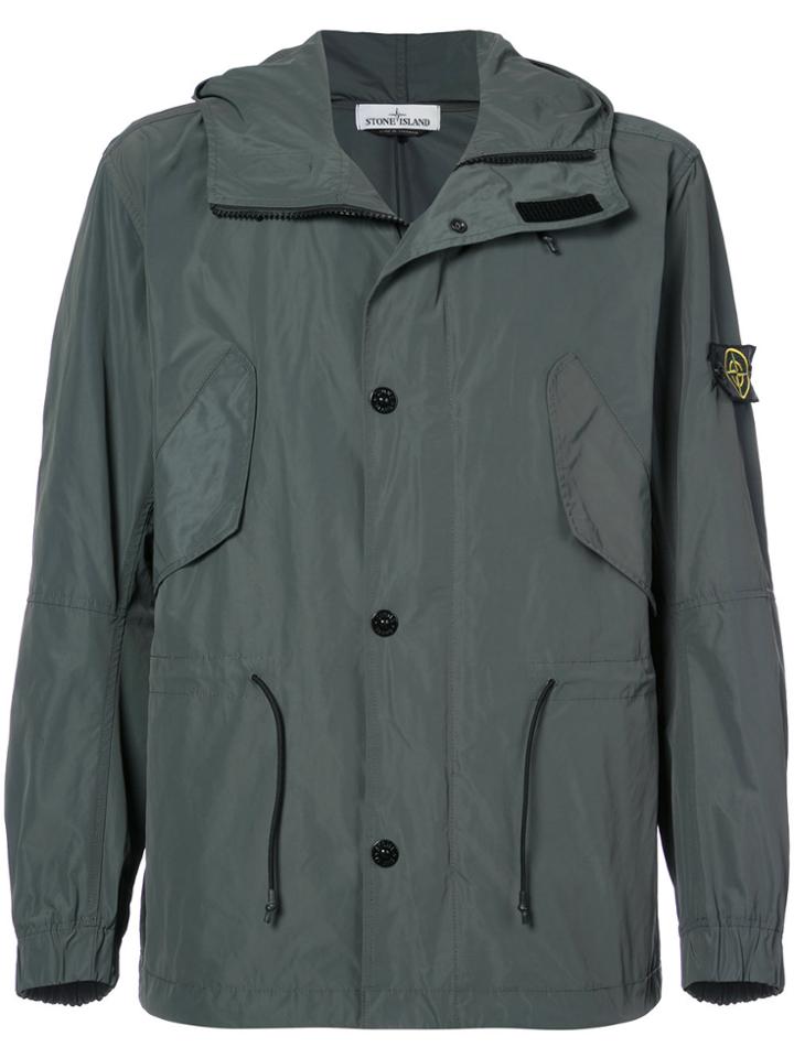 Stone Island Micro Reps Short Hooded Parka Jacket - Grey