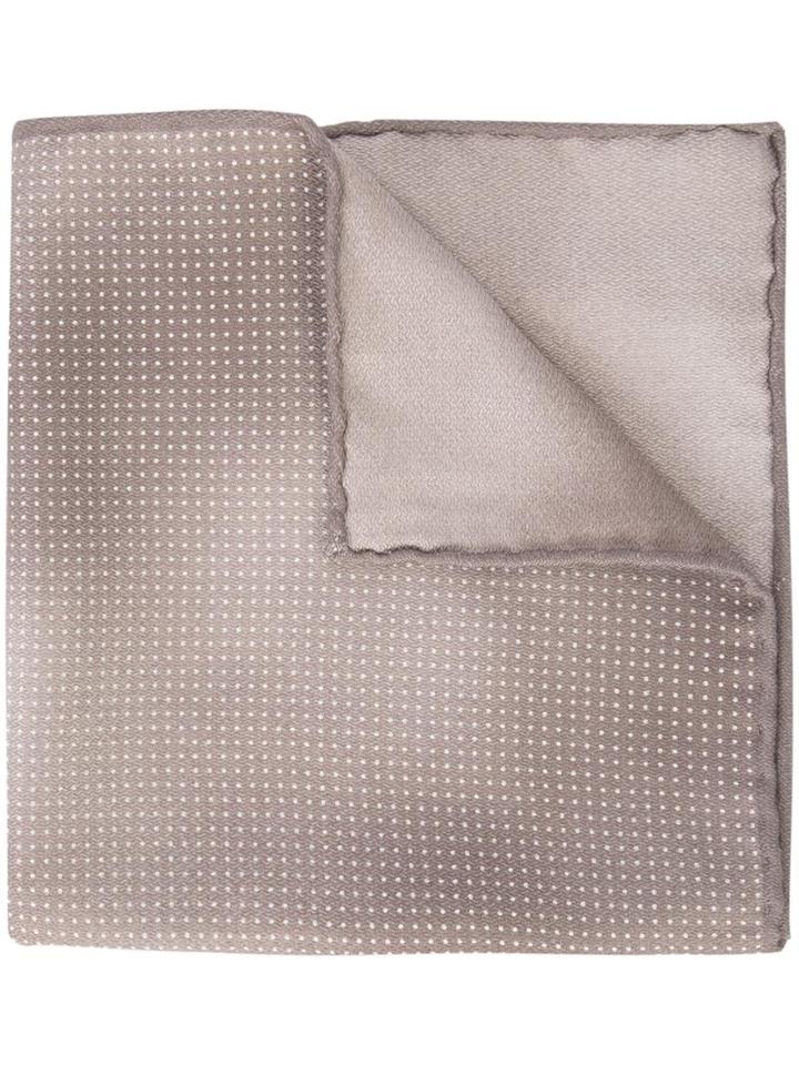 Brunello Cucinelli Stylised Print Pocket Square, Men's, Brown, Silk