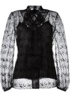 Racil 'virgo' Tie Neck Sheer Blouse, Women's, Size: 38, Black, Polyamide/viscose
