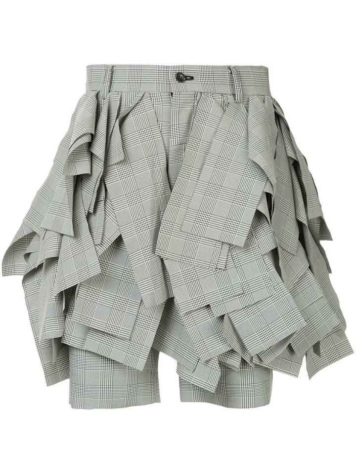 Comme Des Garçons Vintage Houndstooth Patterned Shorts - Grey