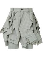 Comme Des Garçons Vintage Houndstooth Patterned Shorts - Grey