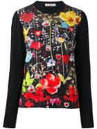 Piccione. Piccione Printed Knit Top, Women's, Size: 42, Black, Virgin Wool