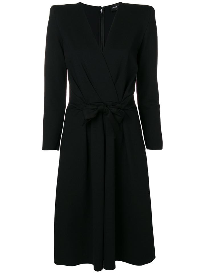 Emporio Armani Belted Tailored Midi Dress - Black