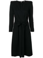 Emporio Armani Belted Tailored Midi Dress - Black