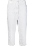 Kristensen Du Nord Cropped Trousers, Women's, Size: 4, White, Linen/flax/cupro