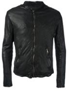 Giorgio Brato Zipped Leather Jacket, Men's, Size: 50, Black, Cotton/leather/polyester