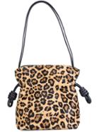 Loewe Leopard Print Shoulder Bag, Women's, Nude/neutrals
