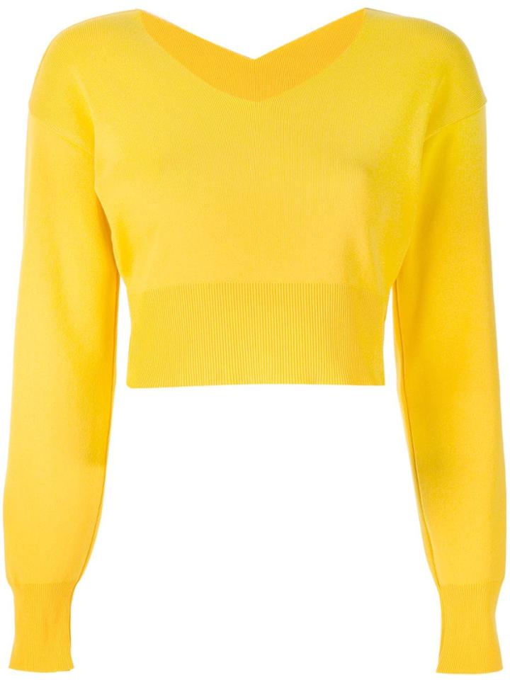 Le Ciel Bleu V-neck Knitted Top - Yellow