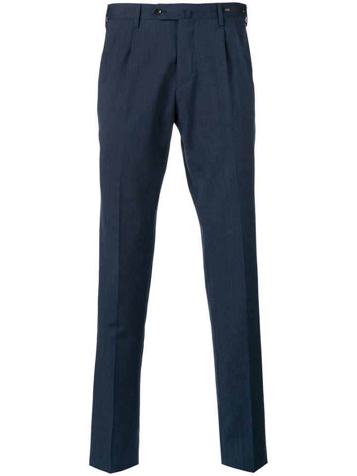 Pt01 - Tailored Trousers - Men - Virgin Wool - 46, Blue, Virgin Wool