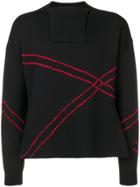 Raf Simons Neck Flap Knitted Sweater - Black