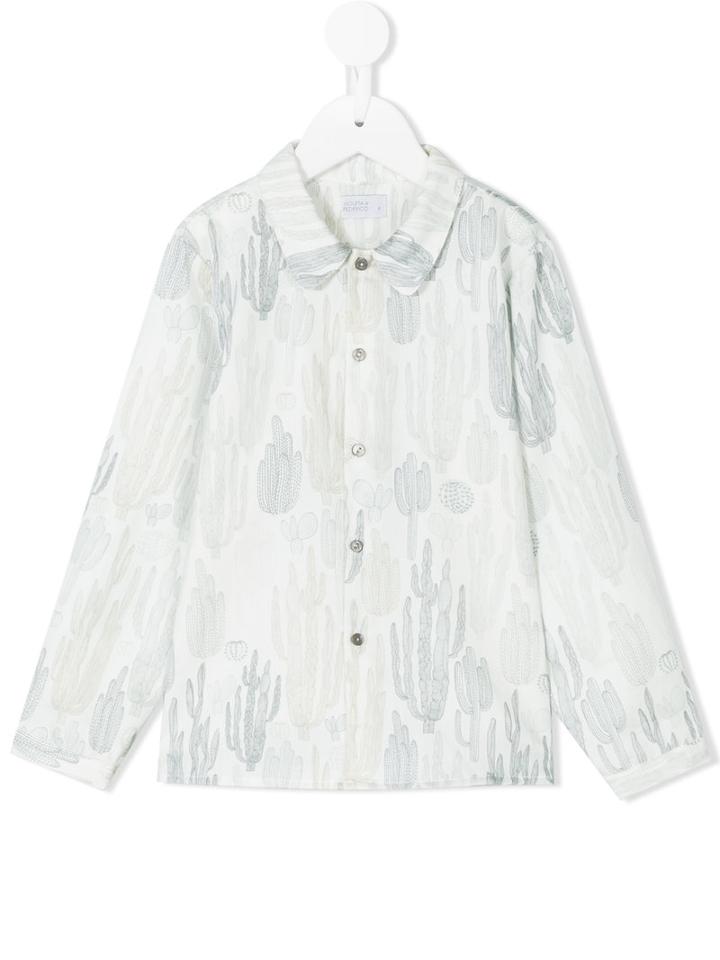 Violeta E Federico - Cactus Print Shirt - Kids - Cotton - 6 Yrs, Boy's, Nude/neutrals