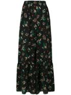 Red Valentino - Floral Print Palazzo Pants - Women - Silk/polyester/acetate - 40, Black, Silk/polyester/acetate