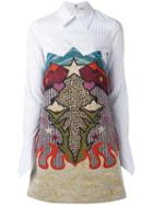 Mary Katrantzou Graphic Cowboy 'steal' Dress, Women's, Size: 10, Grey, Polyester/polyamide/spandex/elastane/silk