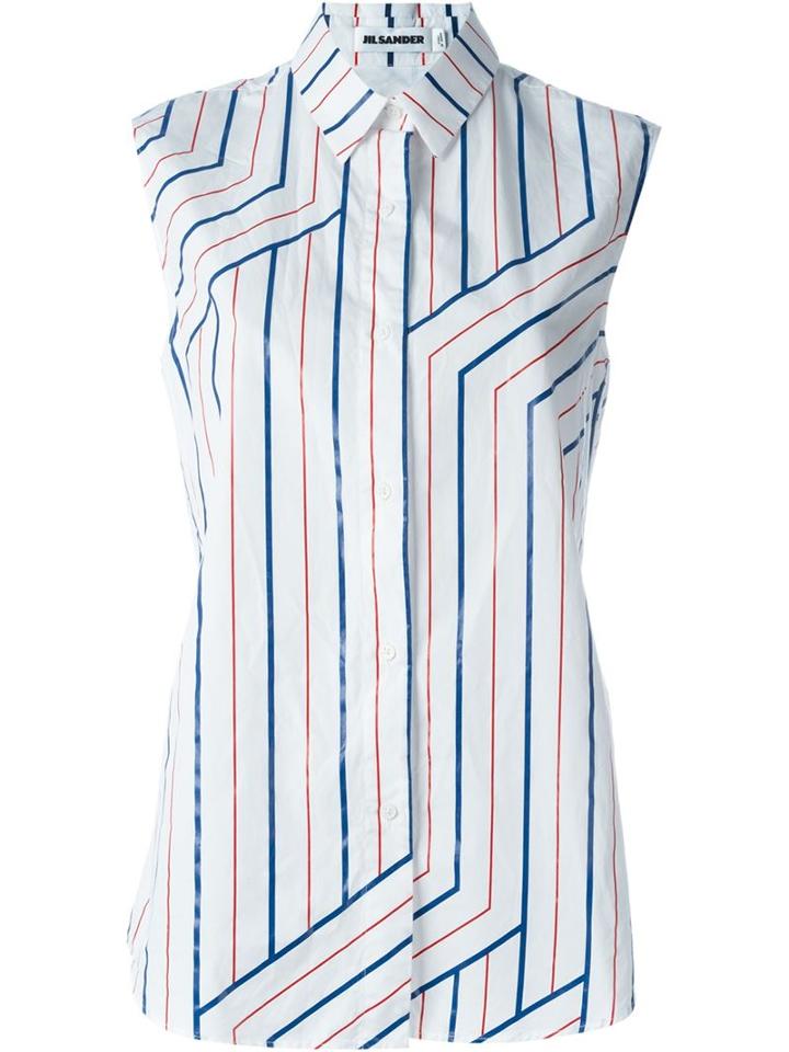 Jil Sander Sleeveless Striped Shirt