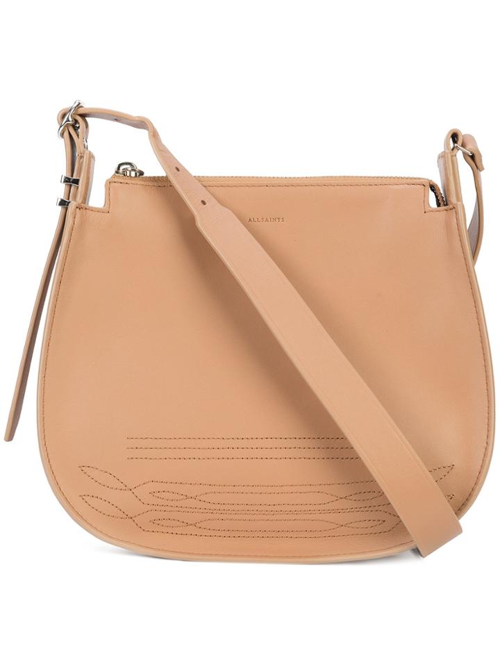 All Saints Stitch Detailed Crossbody Bag - Brown