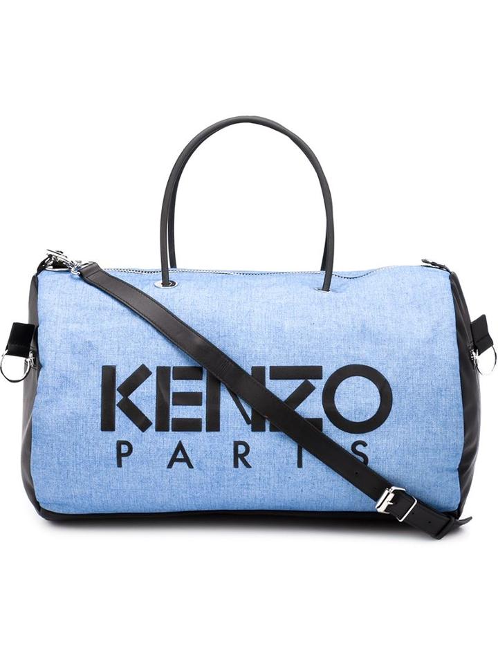 Kenzo Kombo Duffle Tote, Blue, Cotton/leather