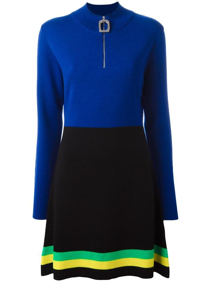 J.w.anderson Zip Collar Dress, Women's, Size: Medium, Blue, Virgin Wool