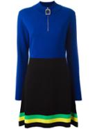 J.w.anderson Zip Collar Dress, Women's, Size: Medium, Blue, Virgin Wool