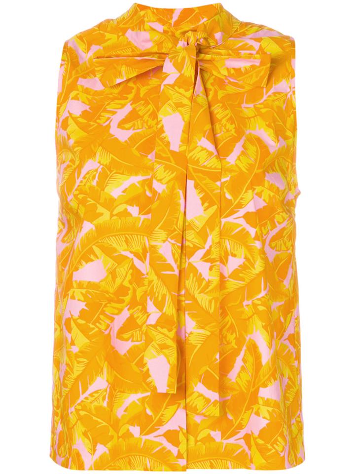 Msgm Foliage Print Shirt - Yellow & Orange