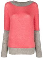 Alberta Ferretti Lurex Trim Sweater - Pink & Purple