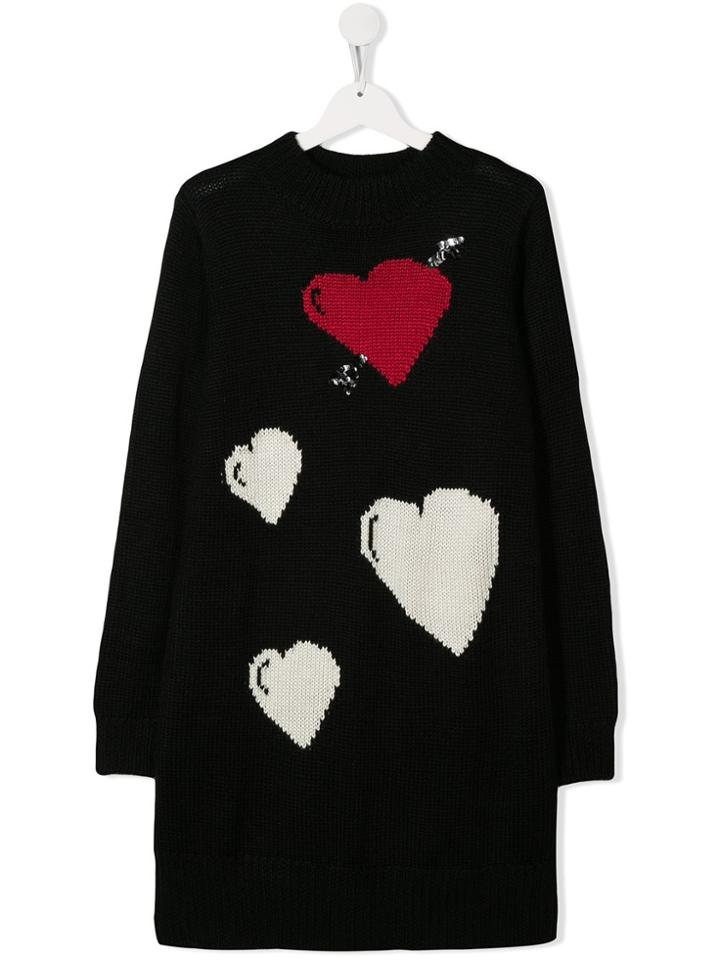 Twin-set Heart Jumper Dress - Black