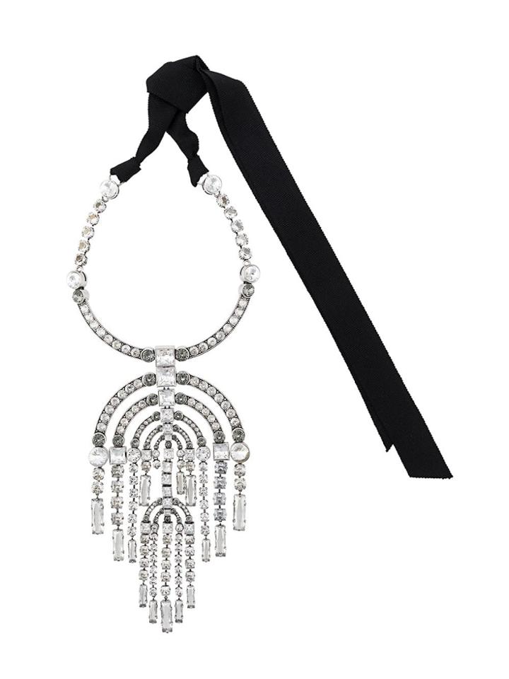Lanvin Oversized Embellished Necklace - Silver
