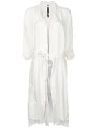 Taylor Tucked Cocoon Trench Coat - White