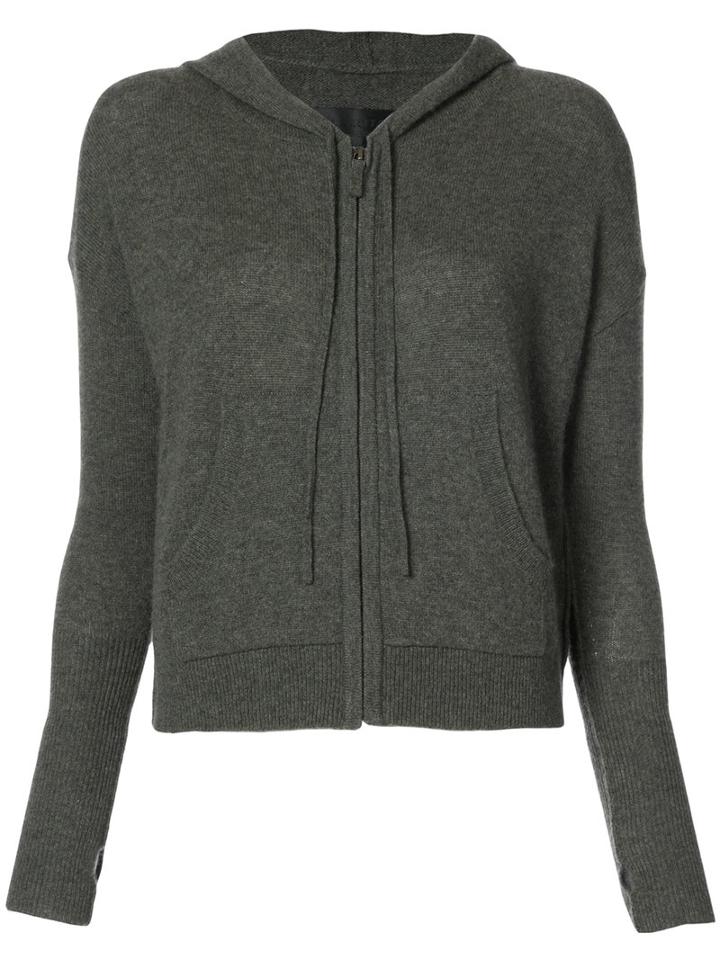 Nili Lotan - Zip Hooded Cardigan - Women - Cashmere - M, Green, Cashmere