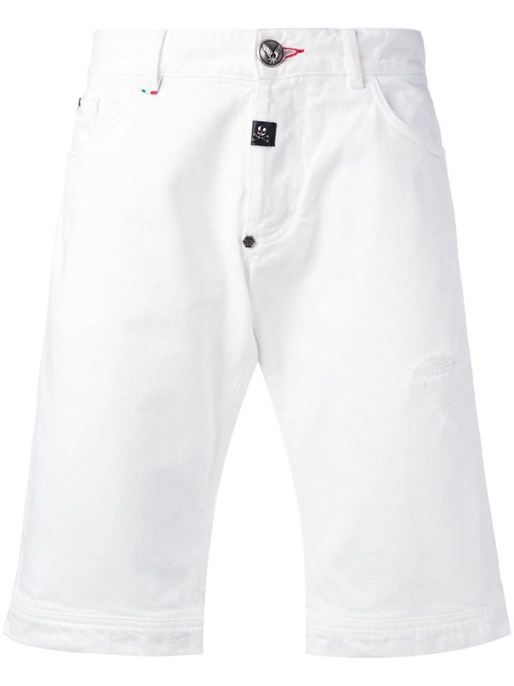 Philipp Plein - Gloria Bermuda Shorts - Men - Cotton/polyester - 33, White, Cotton/polyester