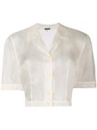 Giorgio Armani Vintage Buttoned Cropped Shirt - White