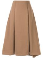 Le Ciel Bleu Jersey Flared Midi-skirt - Brown