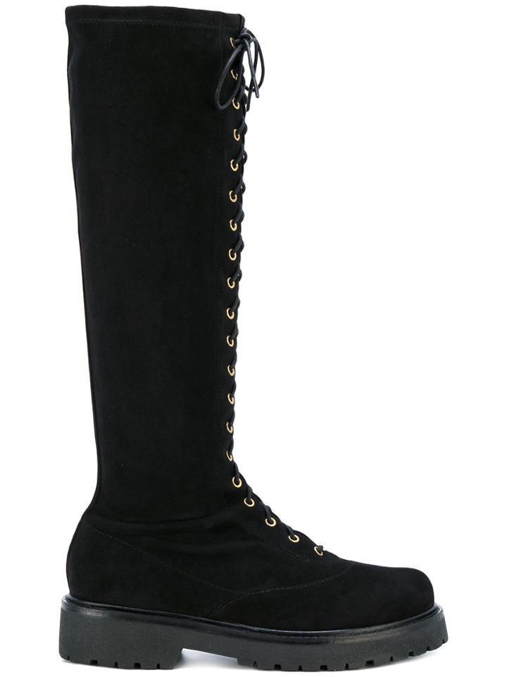 Twin-set Lace Up Boots - Black