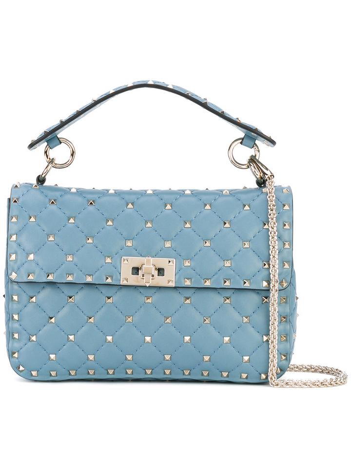 Valentino - Medium Valentino Garavani Rockstud Spike Crossbody Bag - Women - Leather - One Size, Blue, Leather