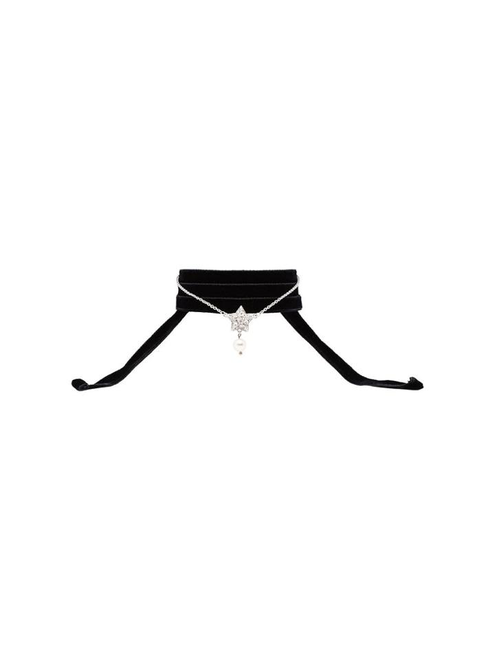 Miu Miu Crystal And Pearl Wrap Bracelet - Black