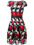 Talbot Runhof Embroidered Floral Dress - Black