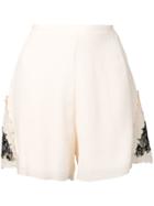 See By Chloé High Waisted Lace Shorts - Neutrals