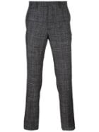 Salvatore Ferragamo Checked Chinos, Men's, Size: 48, Black, Silk/cashmere/wool