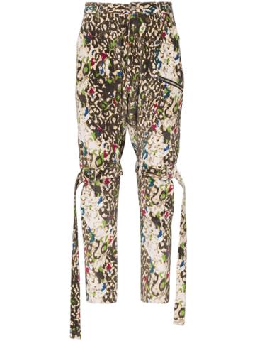 Sulvam Leopard Pattern Trousers - Green
