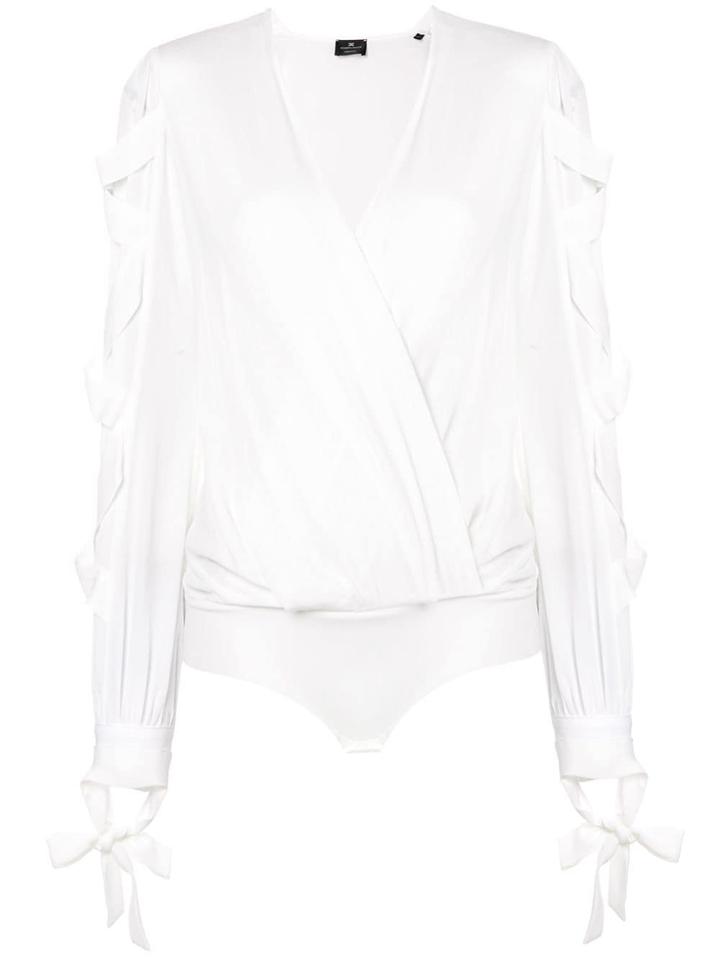 Elisabetta Franchi V-neck Wrap Bodysuit - White