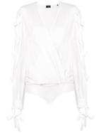 Elisabetta Franchi V-neck Wrap Bodysuit - White
