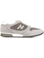 Hogan Logo Panelled Sneakers, Men's, Size: 9, Grey, Suede/nylon/rubber