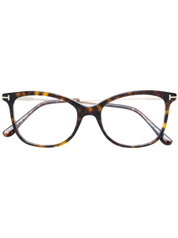 Tom Ford Eyewear Cat Eye Frame Glasses - Brown