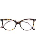 Tom Ford Eyewear Cat Eye Frame Glasses - Brown