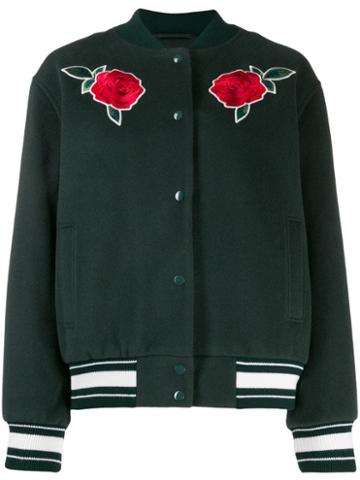 Lacoste Live Rose Embroidery Bomber Jacket - Green
