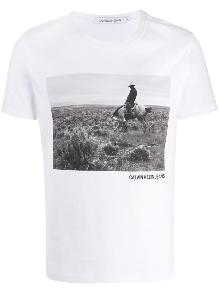 Calvin Klein Jeans Cowboy Print T-shirt - White