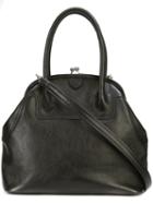 Y's Clasp Panelled Handbag, Women's, Black, Calf Leather