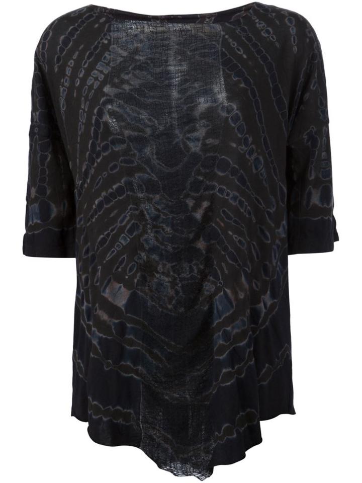 Raquel Allegra Tie-dye Print T-shirt, Women's, Size: Large, Black, Cotton/polyester