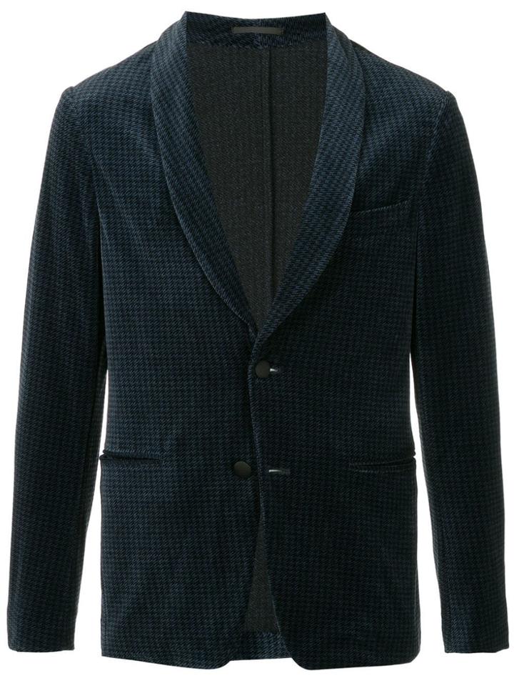 Tomorrowland Checked Velvet Blazer - Blue