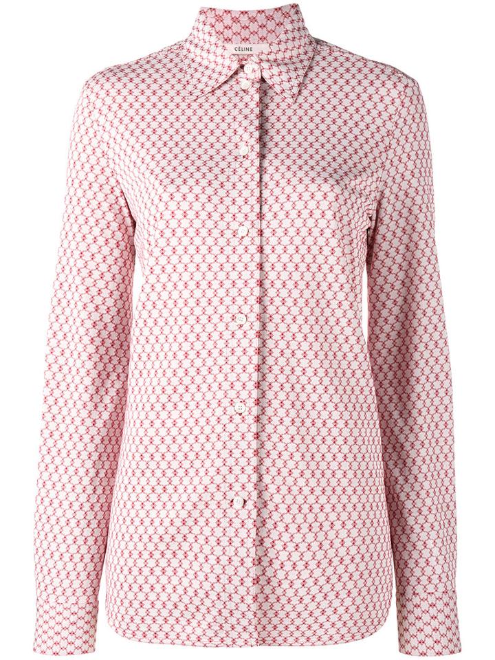 Céline Chain Print Shirt, Women's, Size: 36, Red, Cotton/viscose