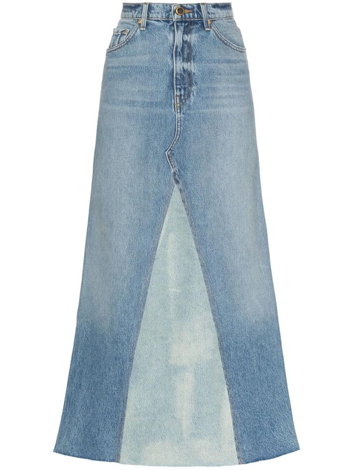 Khaite Magdalena Two-tone Denim Skirt - Blue